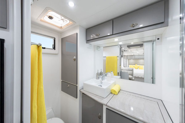 Removated caravan bathroom and toilet