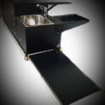 Outdoor Caravan Kitchen with Cooking slider open