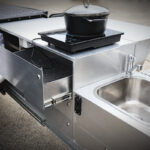 Outdoor caravan kitchen with Cooking Element